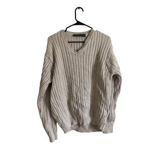 Vintage Van Heusen‎ Men's Fisherman Sweater Size Large 100% Cotton Crewneck